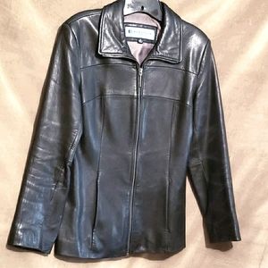 MEN’S KENNETH COLE REACTION Blk Leather Jkt Sz S